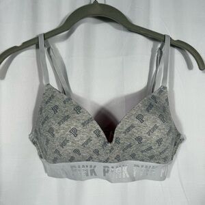 PINK Victoria's Secret LOGO Heather Gray Bralette